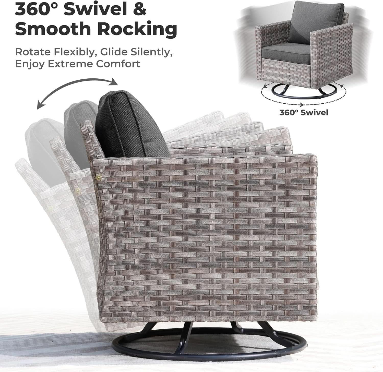 Modern 9 Piece Outdoor Wicker Sectional Sofa Set