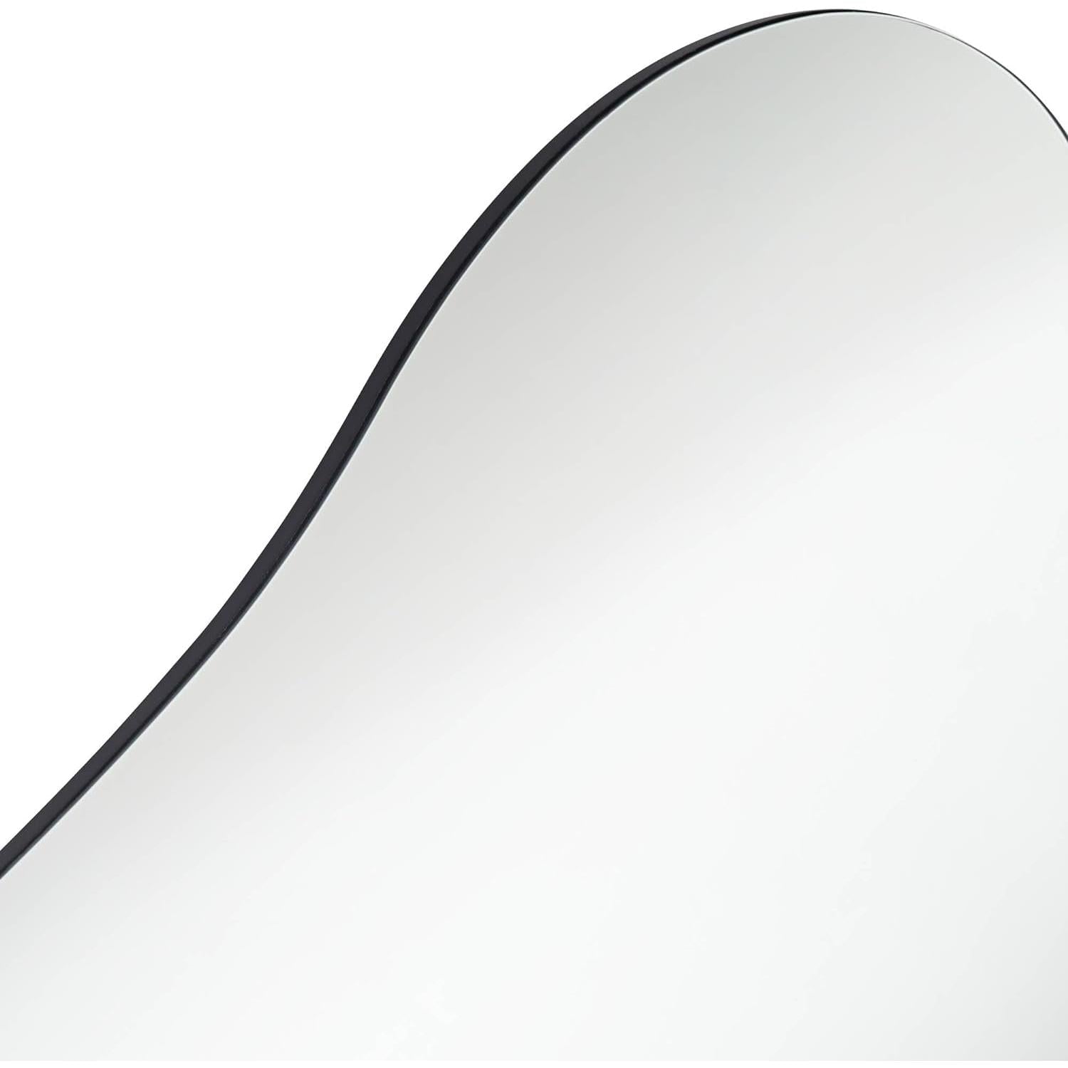 Modern Abstract Frameless Silver Wall Mirror 29.5 Inch Wide