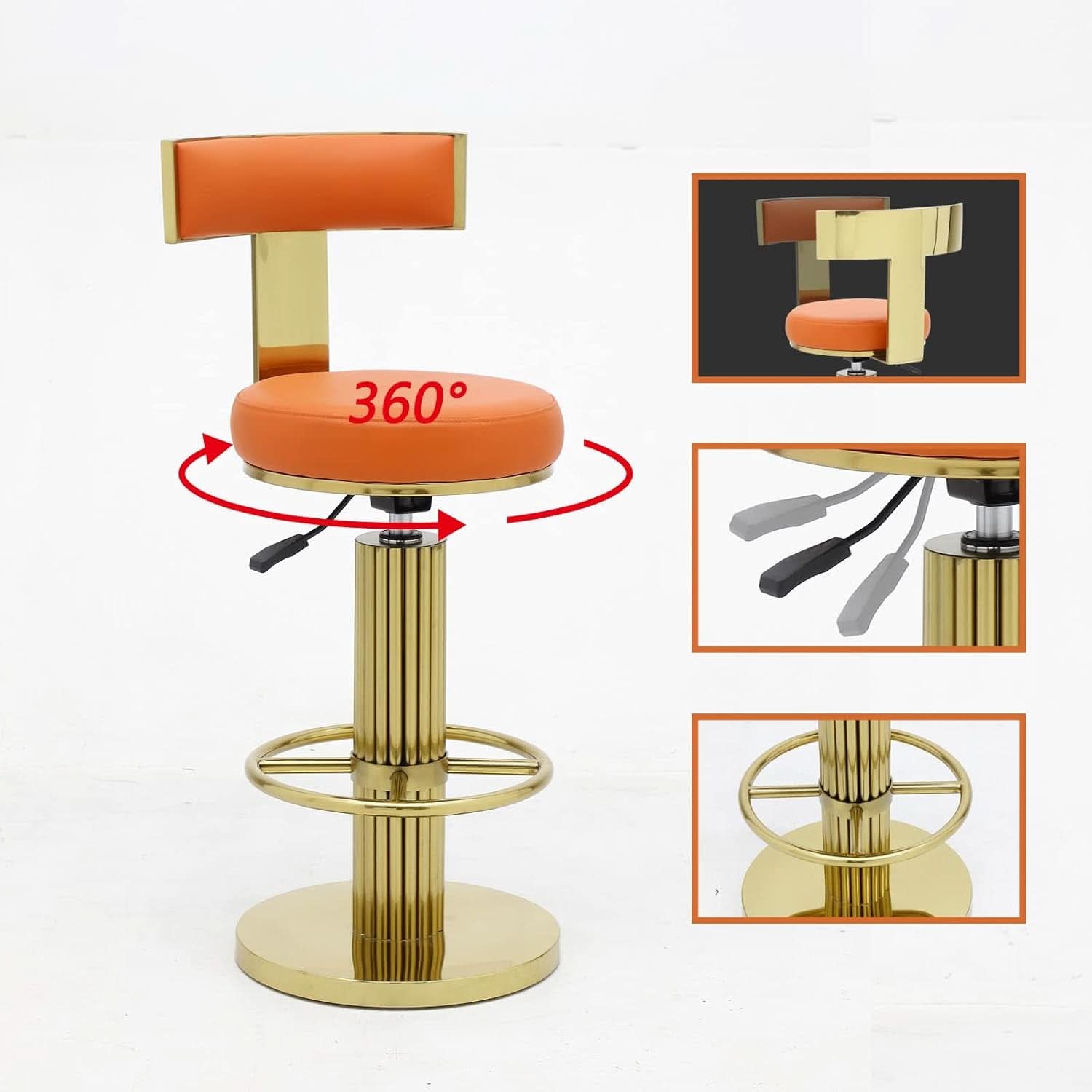 Modern Adjustable Counter Height Bar Stools with Back