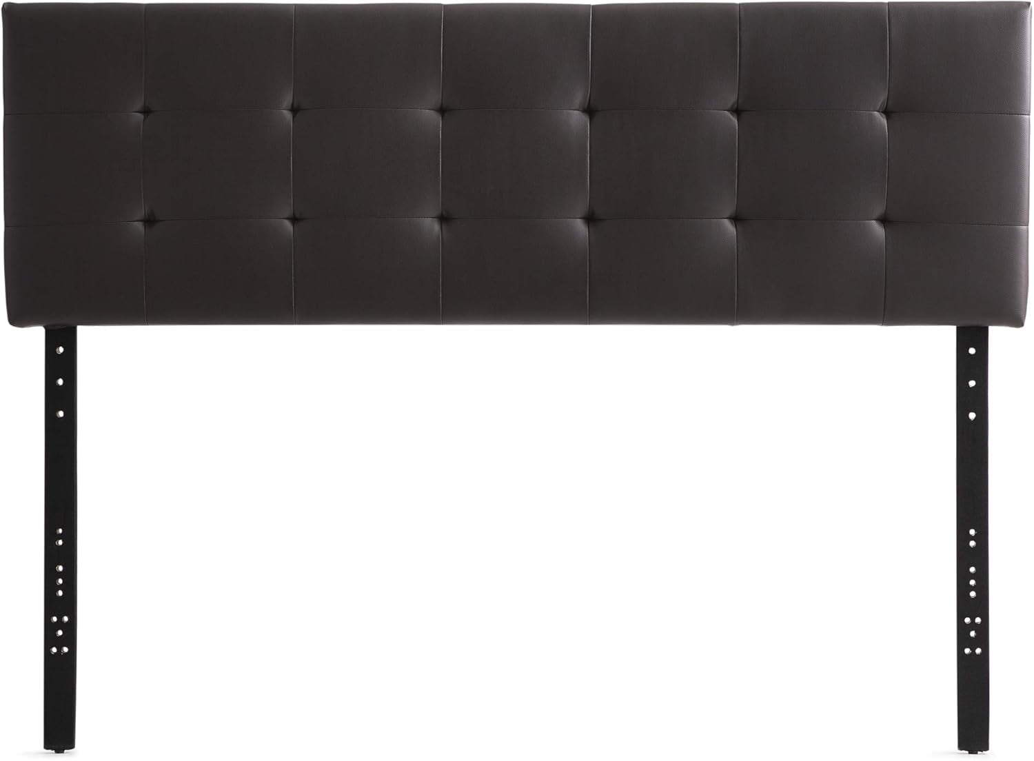 Modern Adjustable Faux Leather Headboard with Tufting Design