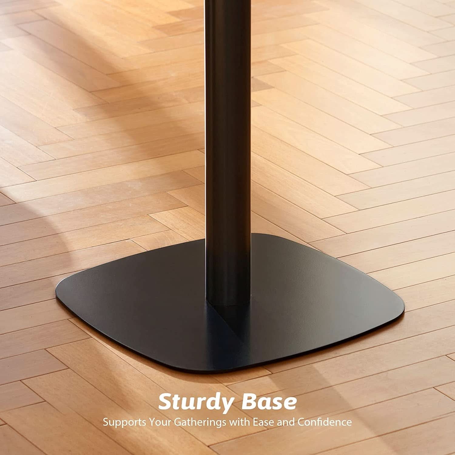 Modern Black 32 Inch Square Tulip Dining Table Seats 4