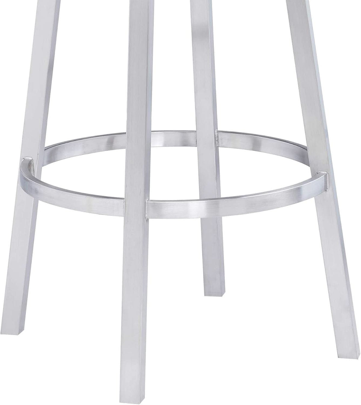 Modern Black Faux Leather Swivel Bar Stool for Kitchen