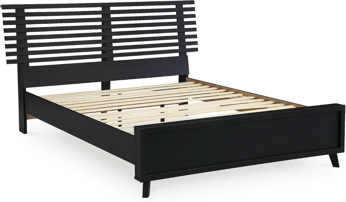 Modern Black Queen Slat Headboard Stylish Bedroom Design