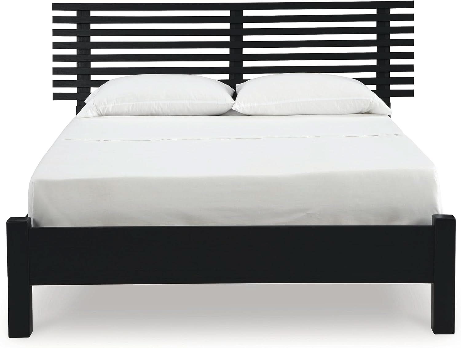 Modern Black Queen Slat Headboard Stylish Bedroom Design