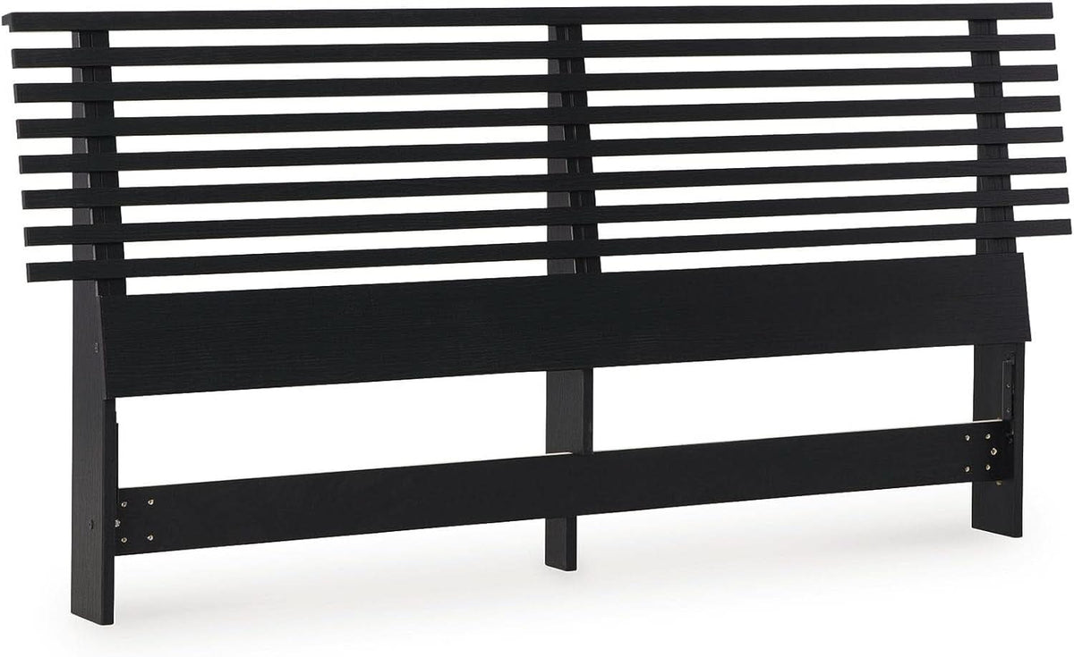 Modern Black Queen Slat Headboard Stylish Bedroom Design