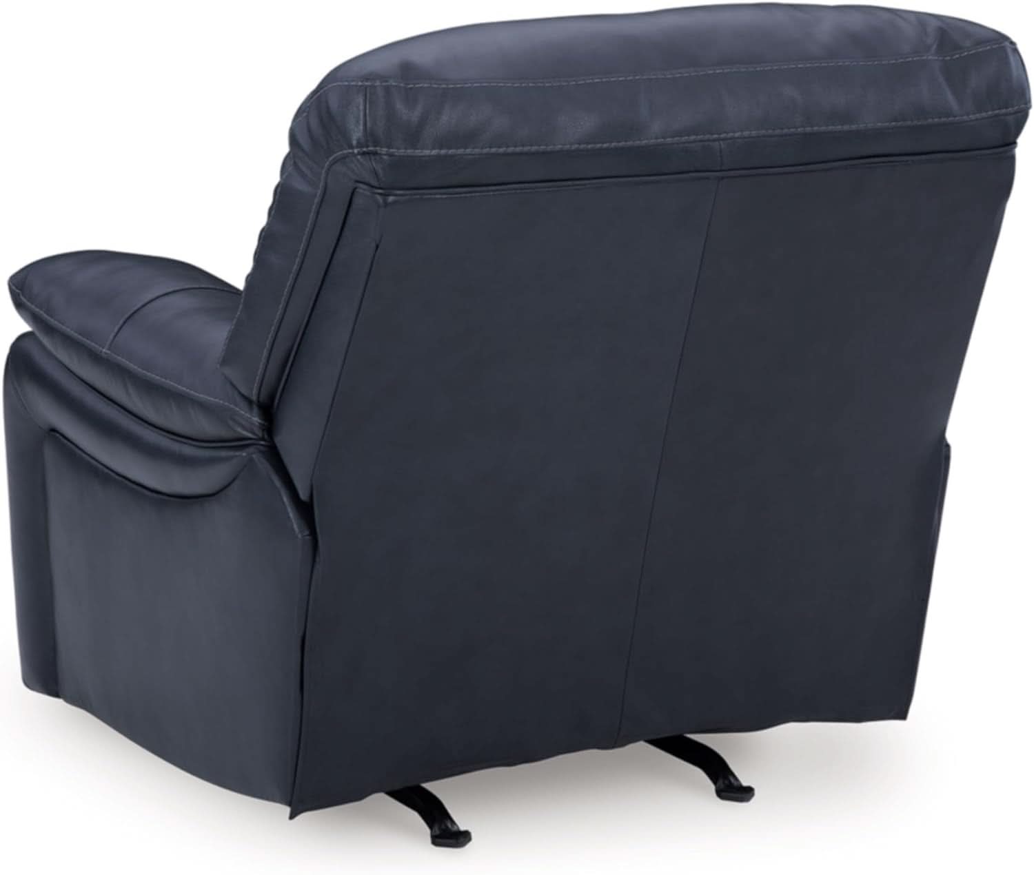 Modern Blue Leather Match Power Rocker Recliner With USB Port