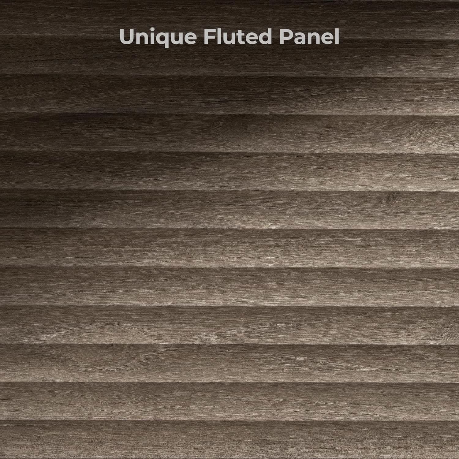 Modern Buffet Cabinet With Wave Panel Doors Large Storage