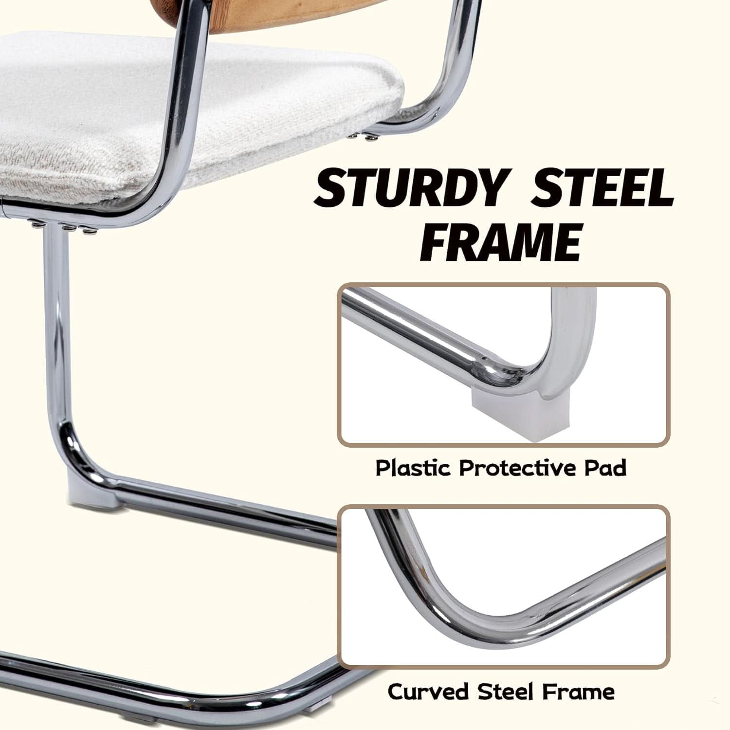 Modern Cesca Cane Dining Chairs With White Boucle Seat