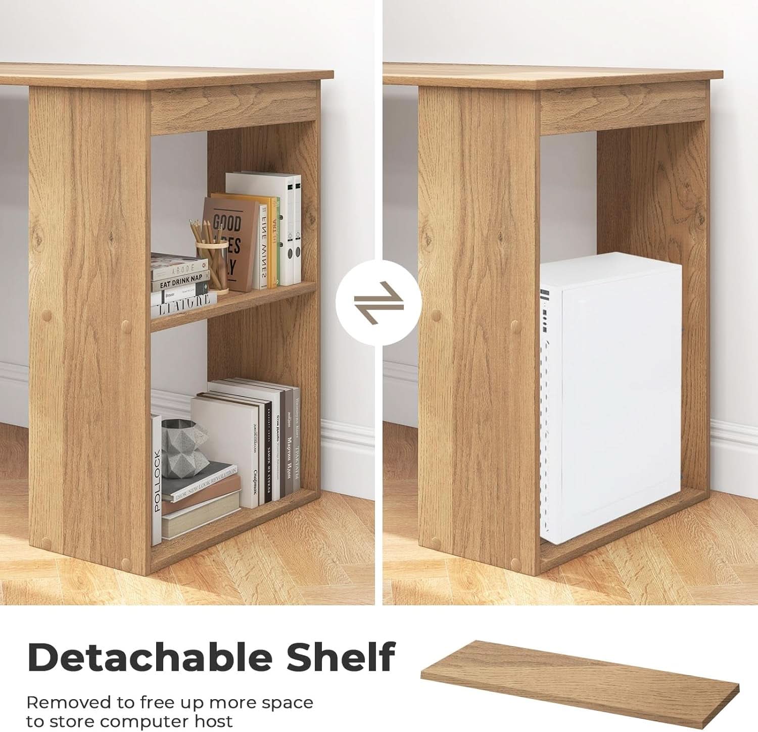 Modern Compact Computer Desk with Storage Shelves and Workstation