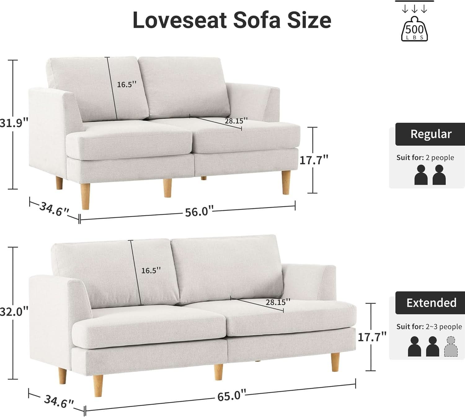 Modern Dark Grey Loveseat For Small Spaces Compact Two Seater Sofa