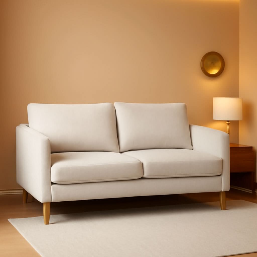 Modern Dark Grey Loveseat For Small Spaces Compact Two Seater Sofa