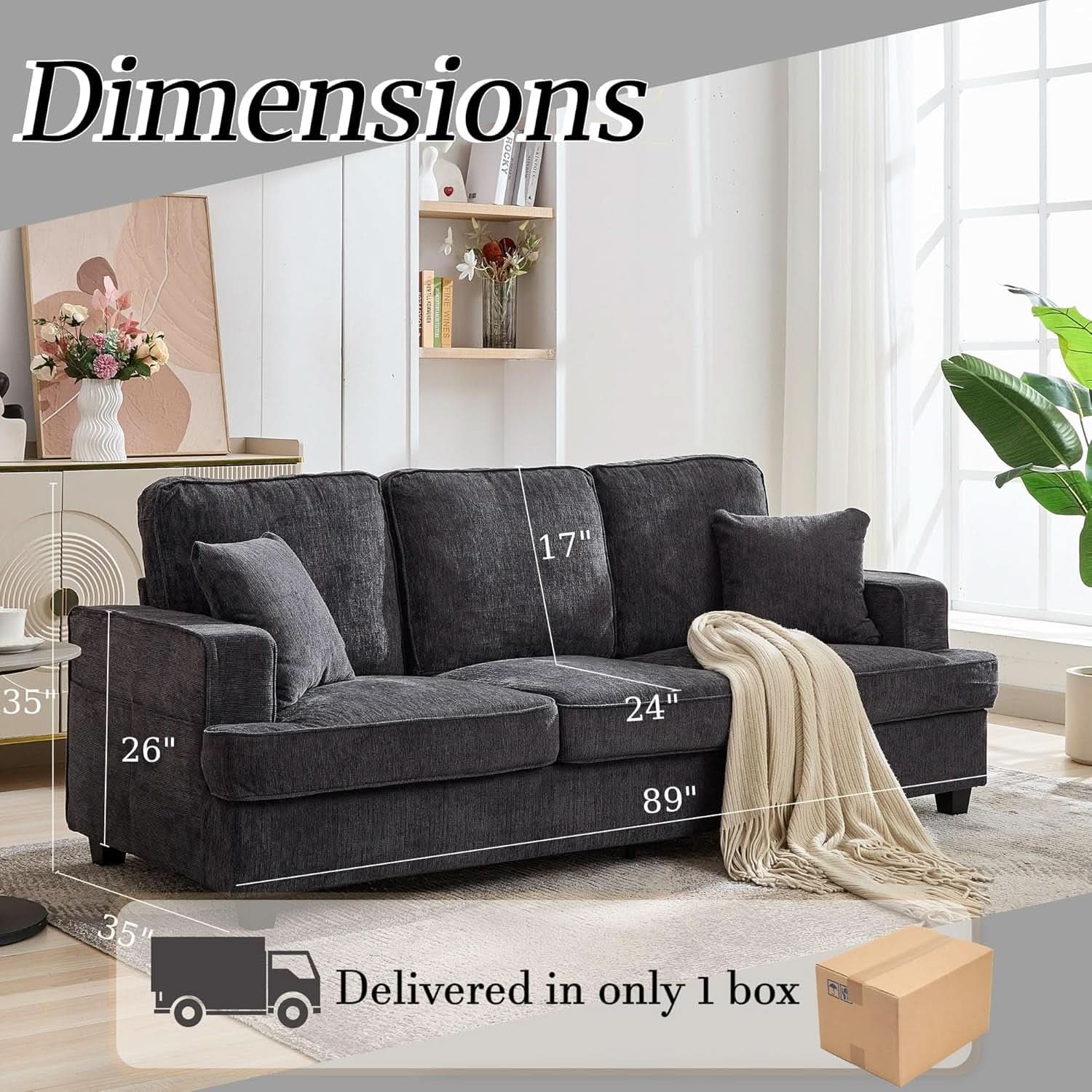 Modern Deep Seat Loveseat Couch for Comfortable Living
