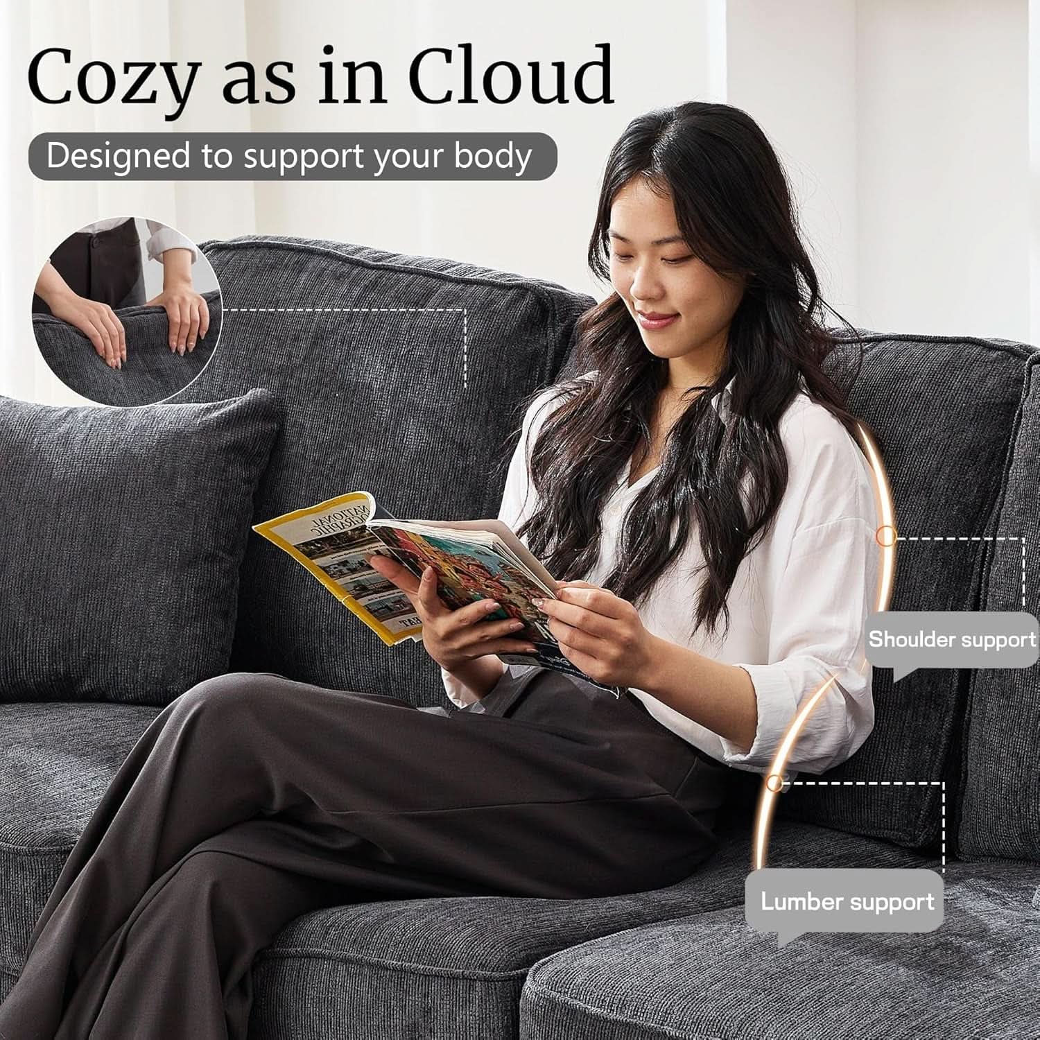 Modern Deep Seat Loveseat Couch for Comfortable Living