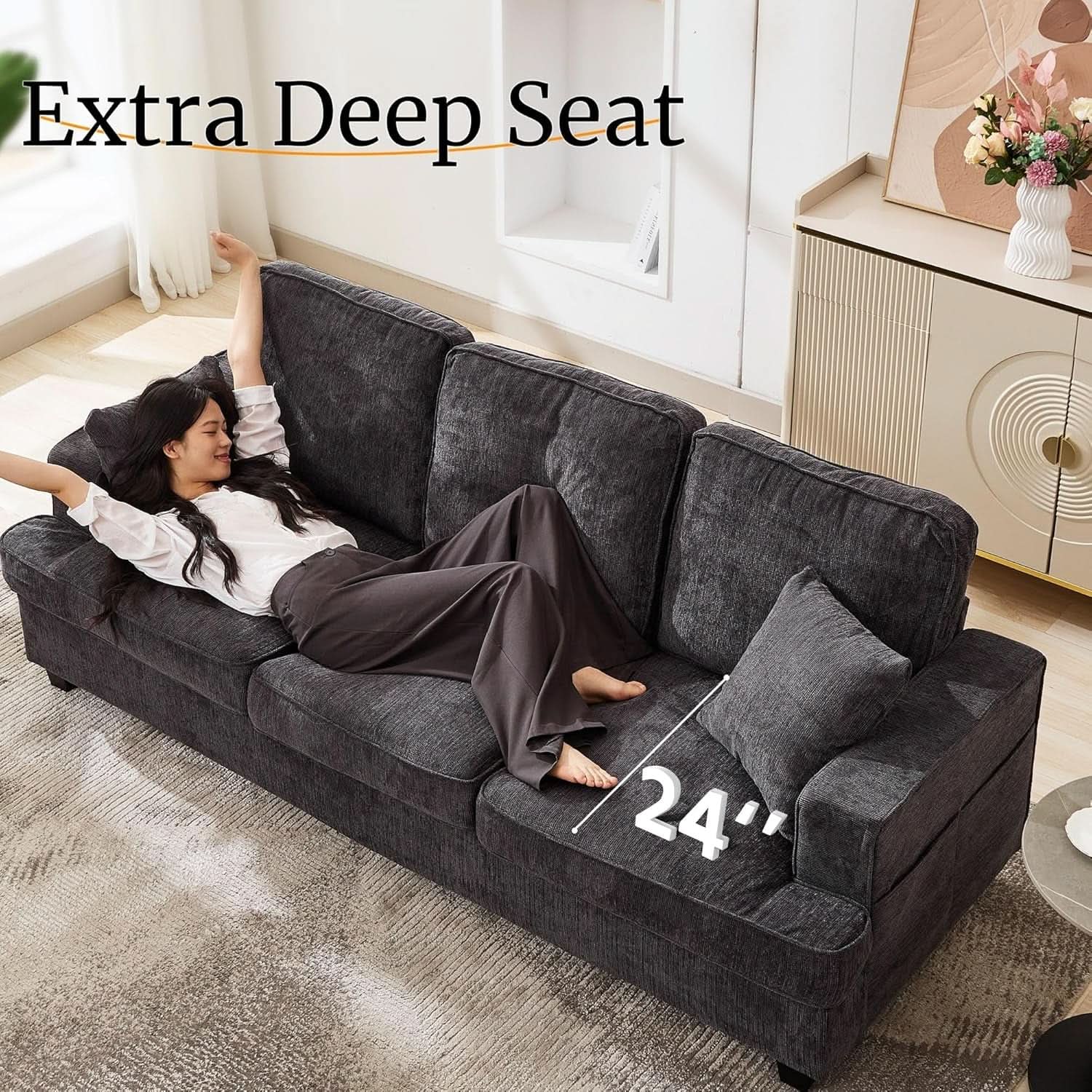 Modern Deep Seat Loveseat Couch for Comfortable Living