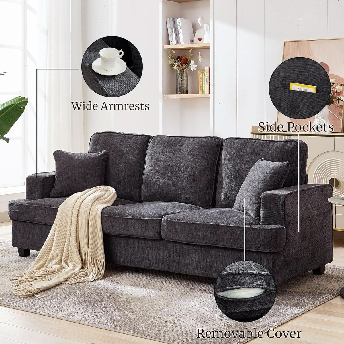 Modern Deep Seat Loveseat Couch for Comfortable Living