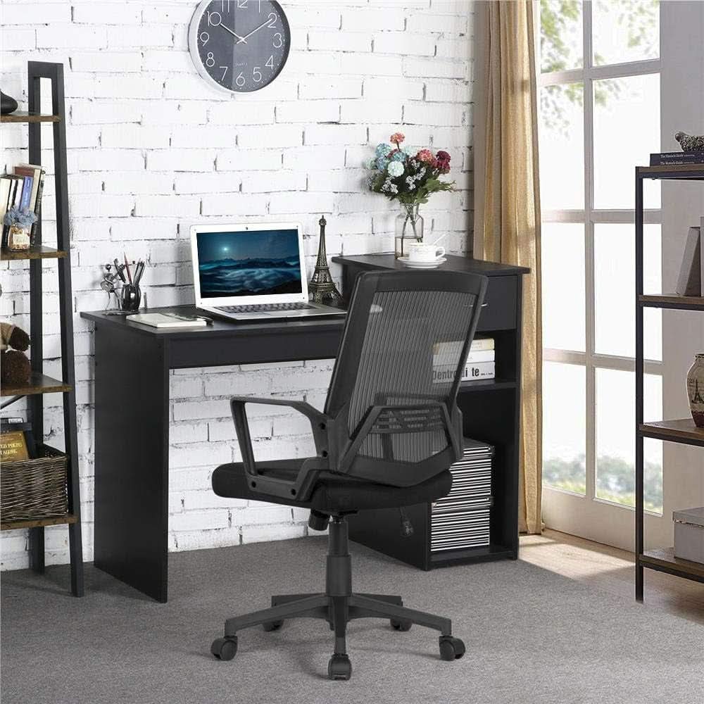 Modern Desk Drawer Shelves And Ergonomic Mesh Chair Set