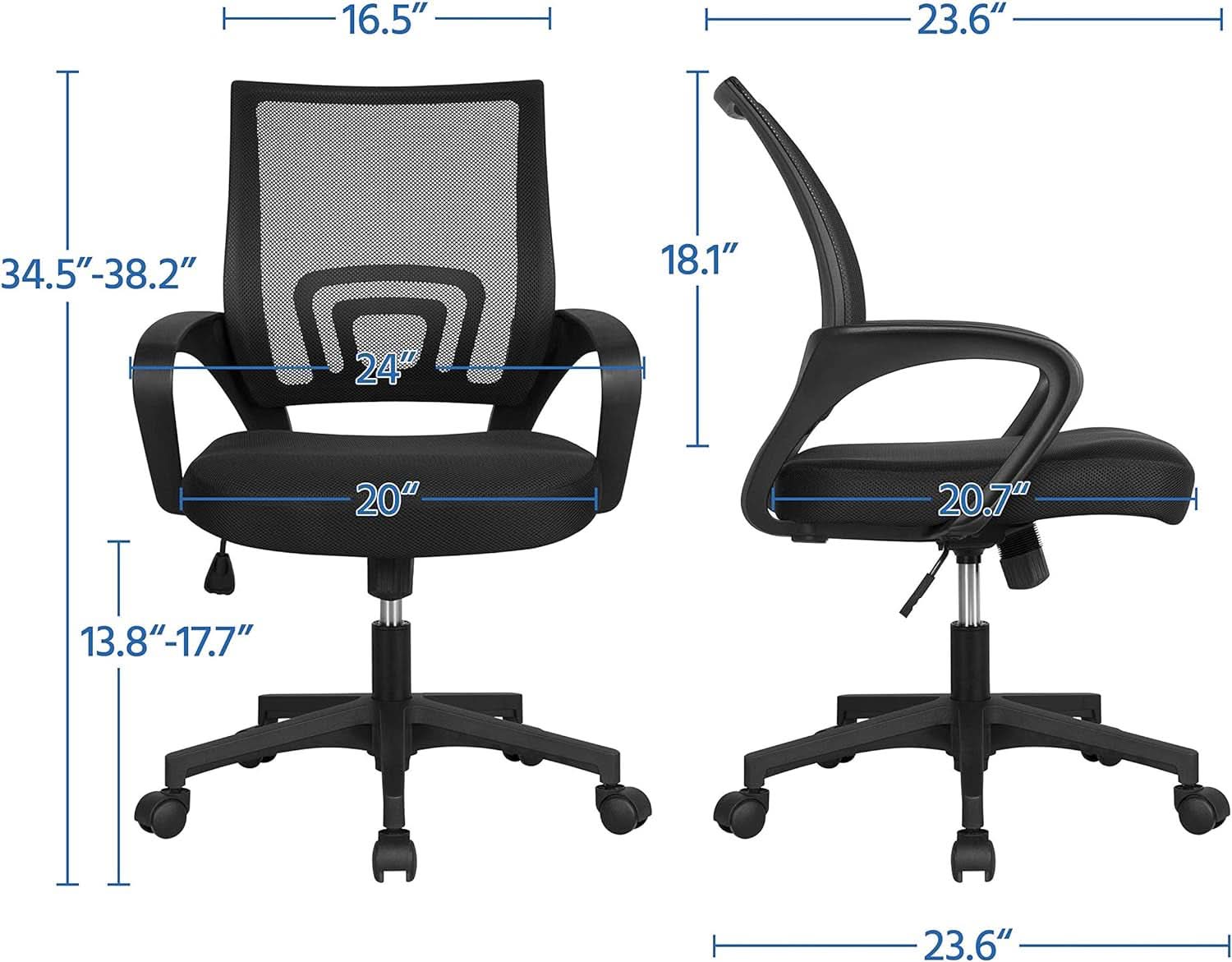 Modern Desk Drawer Shelves And Ergonomic Mesh Chair Set