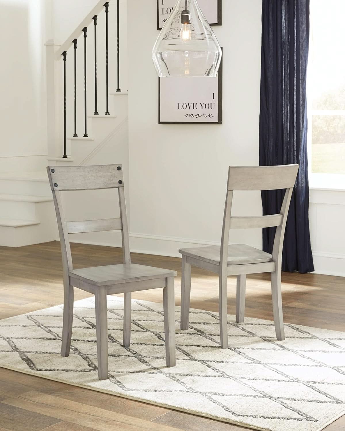 Modern Farmhouse 18 Inch Weathered Wood Dining Chairs Gray