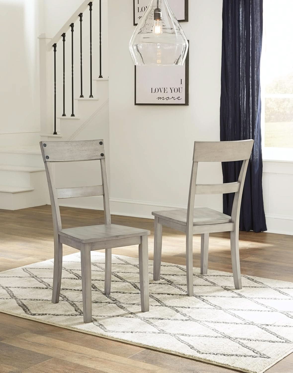 Modern Farmhouse 18 Inch Weathered Wood Dining Chairs Gray