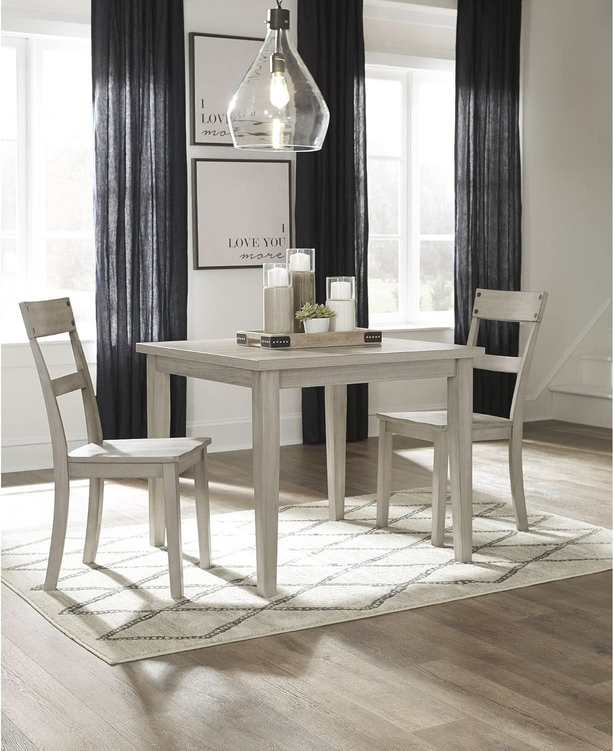 Modern Farmhouse 18 Inch Weathered Wood Dining Chairs Gray