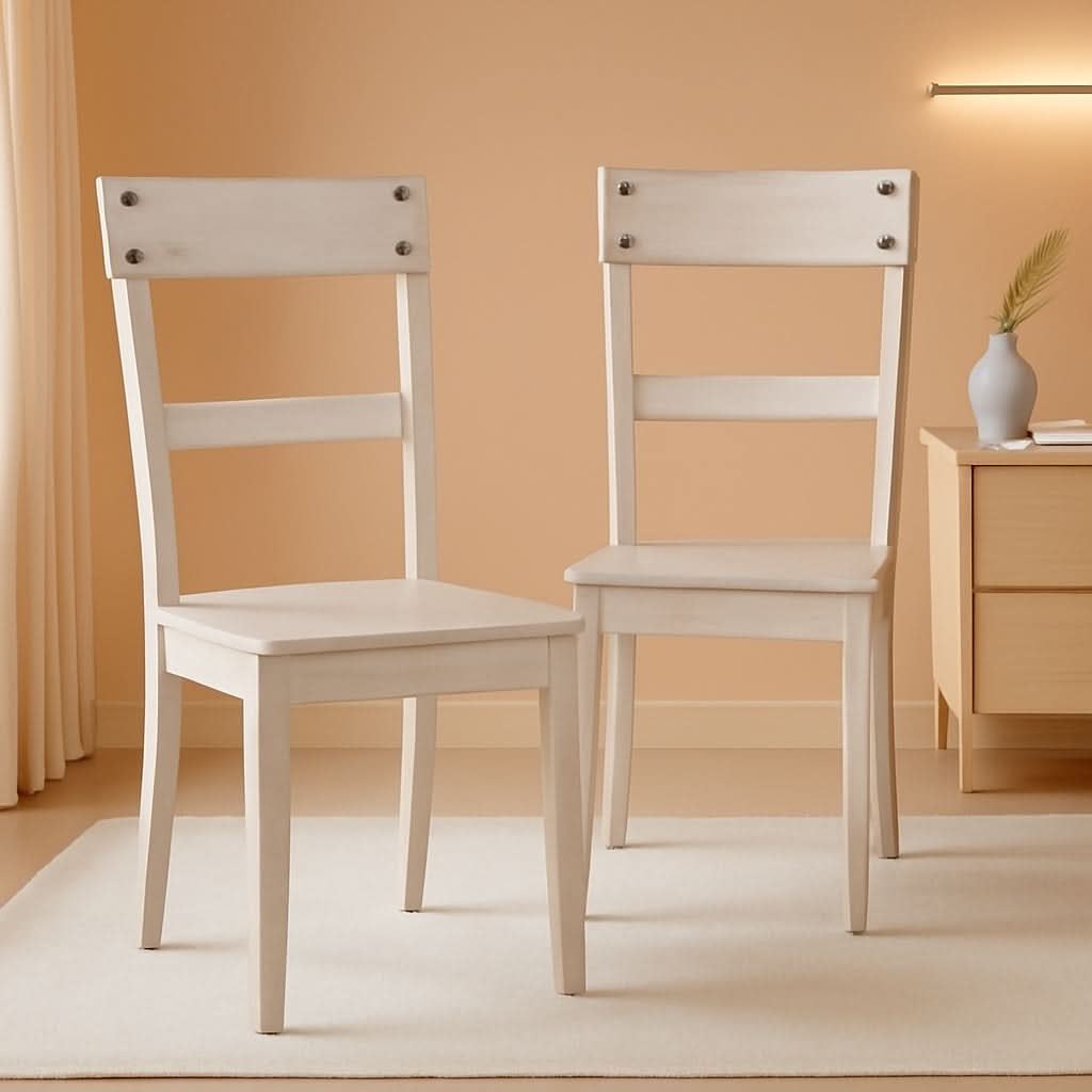 Modern Farmhouse 18 Inch Weathered Wood Dining Chairs Gray