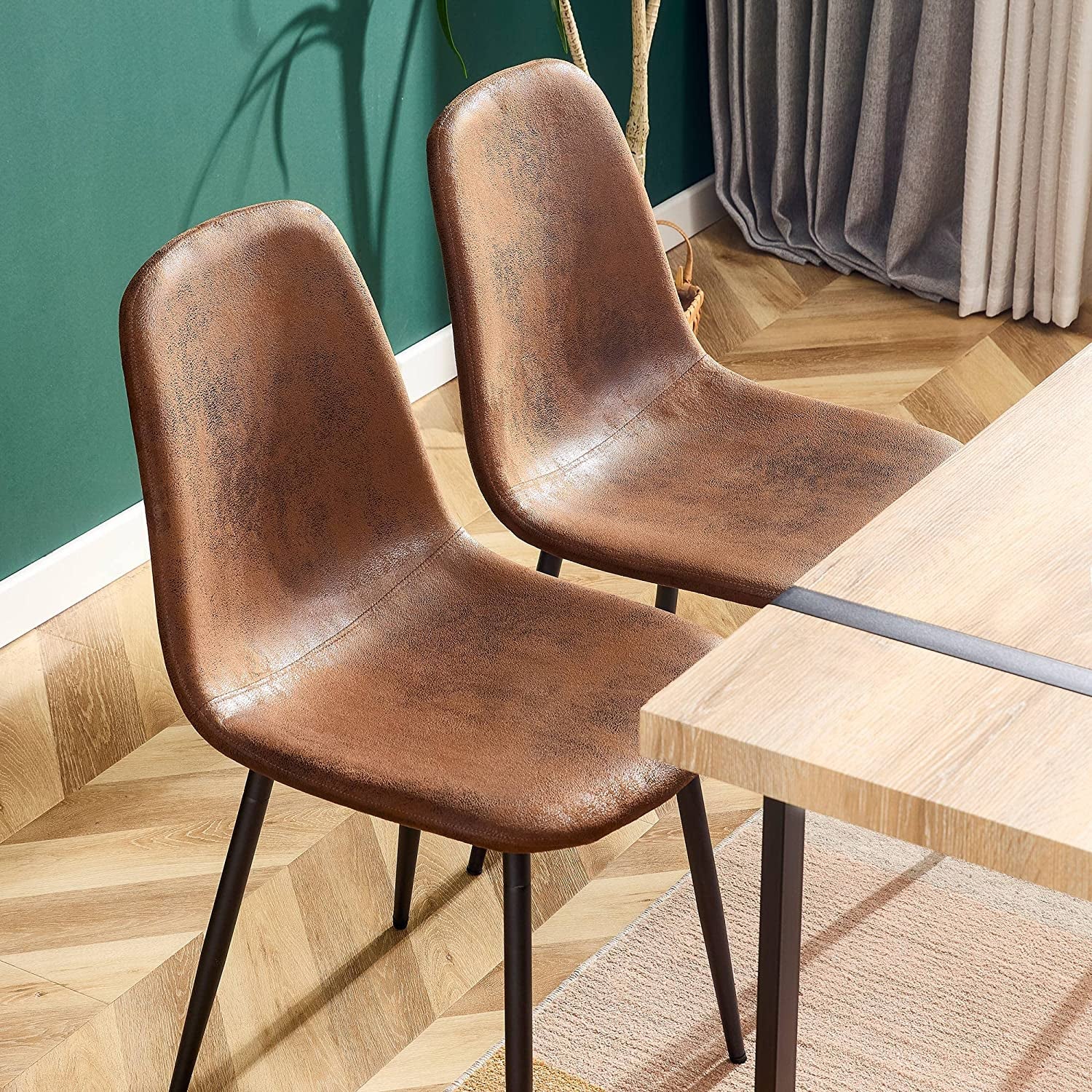 Modern Farmhouse Dining Table Set With Fabric Chairs