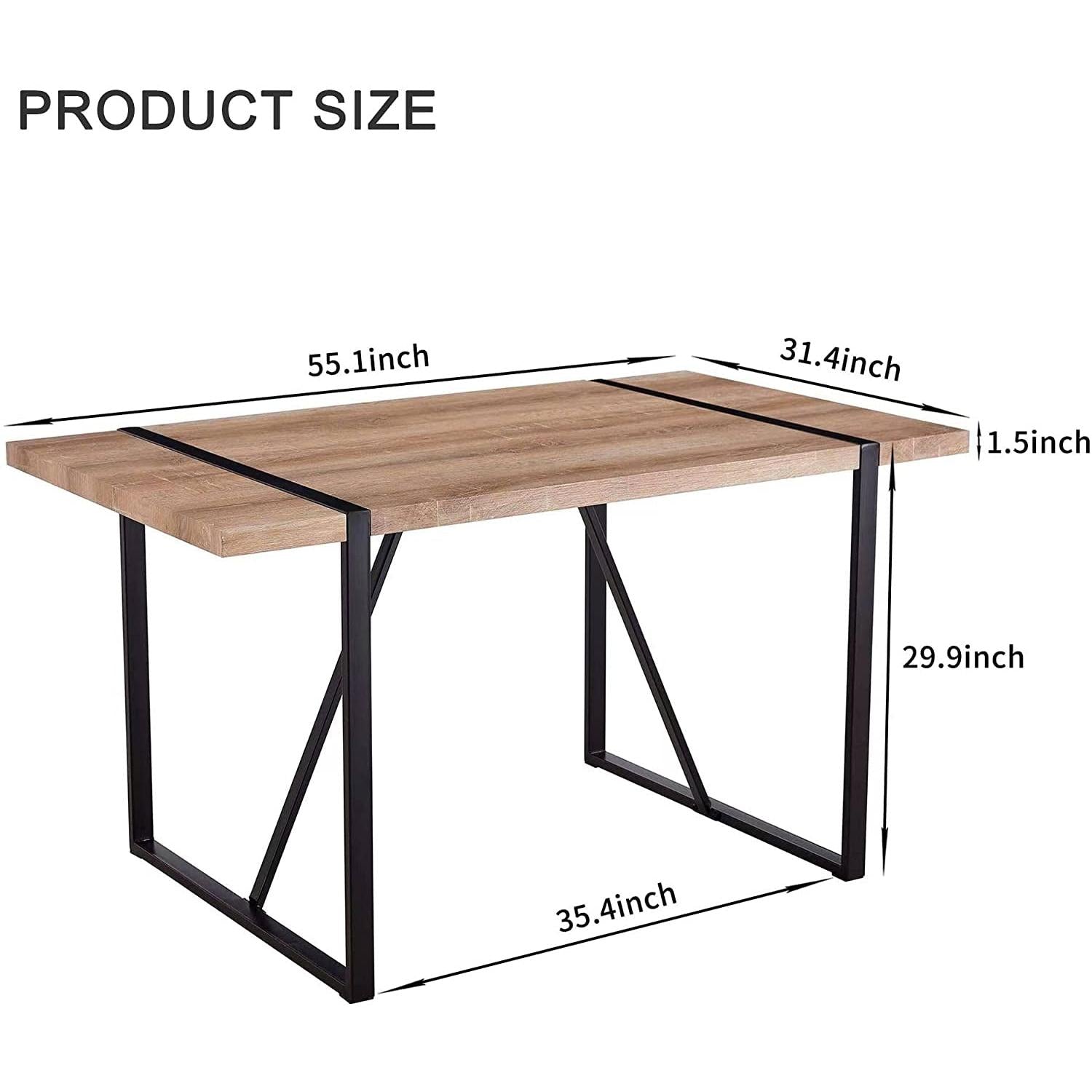 Modern Farmhouse Dining Table Set With Fabric Chairs