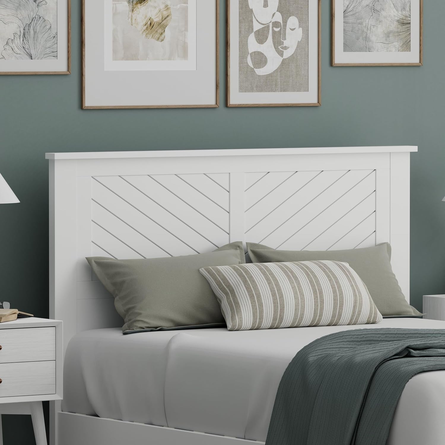 Modern Farmhouse Full Headboard with Chevron Design