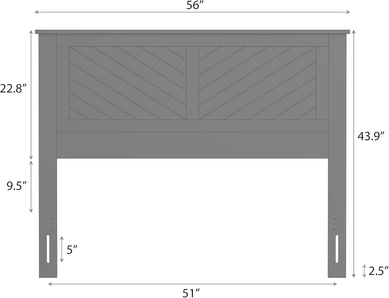 Modern Farmhouse Full Headboard with Chevron Design