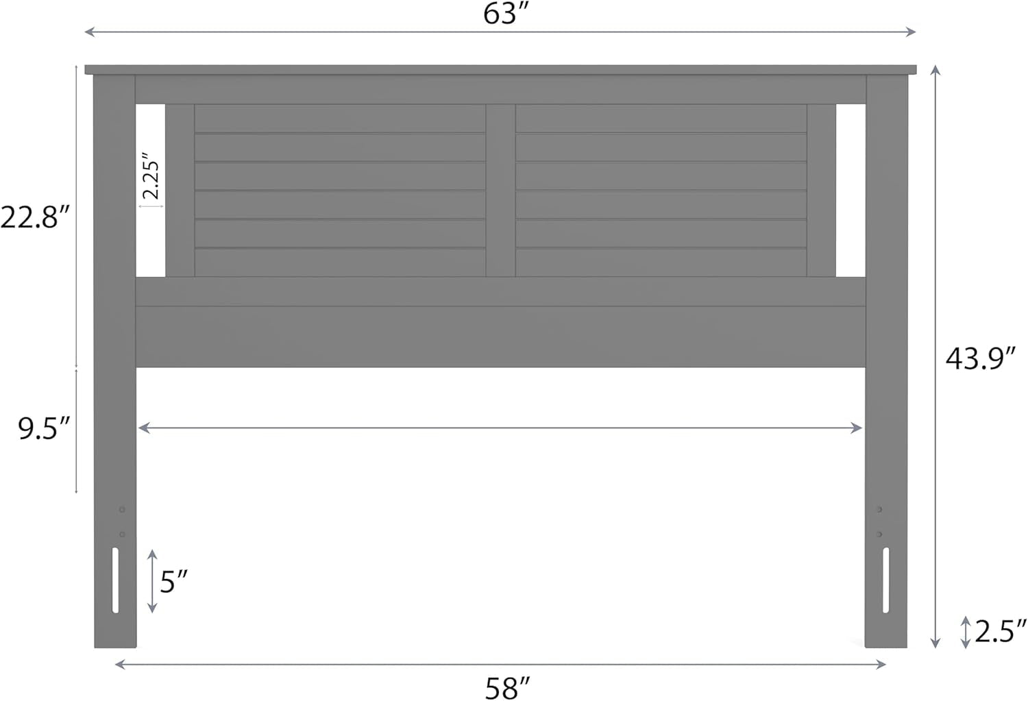 Modern Farmhouse Queen Headboard in Black with Scoring