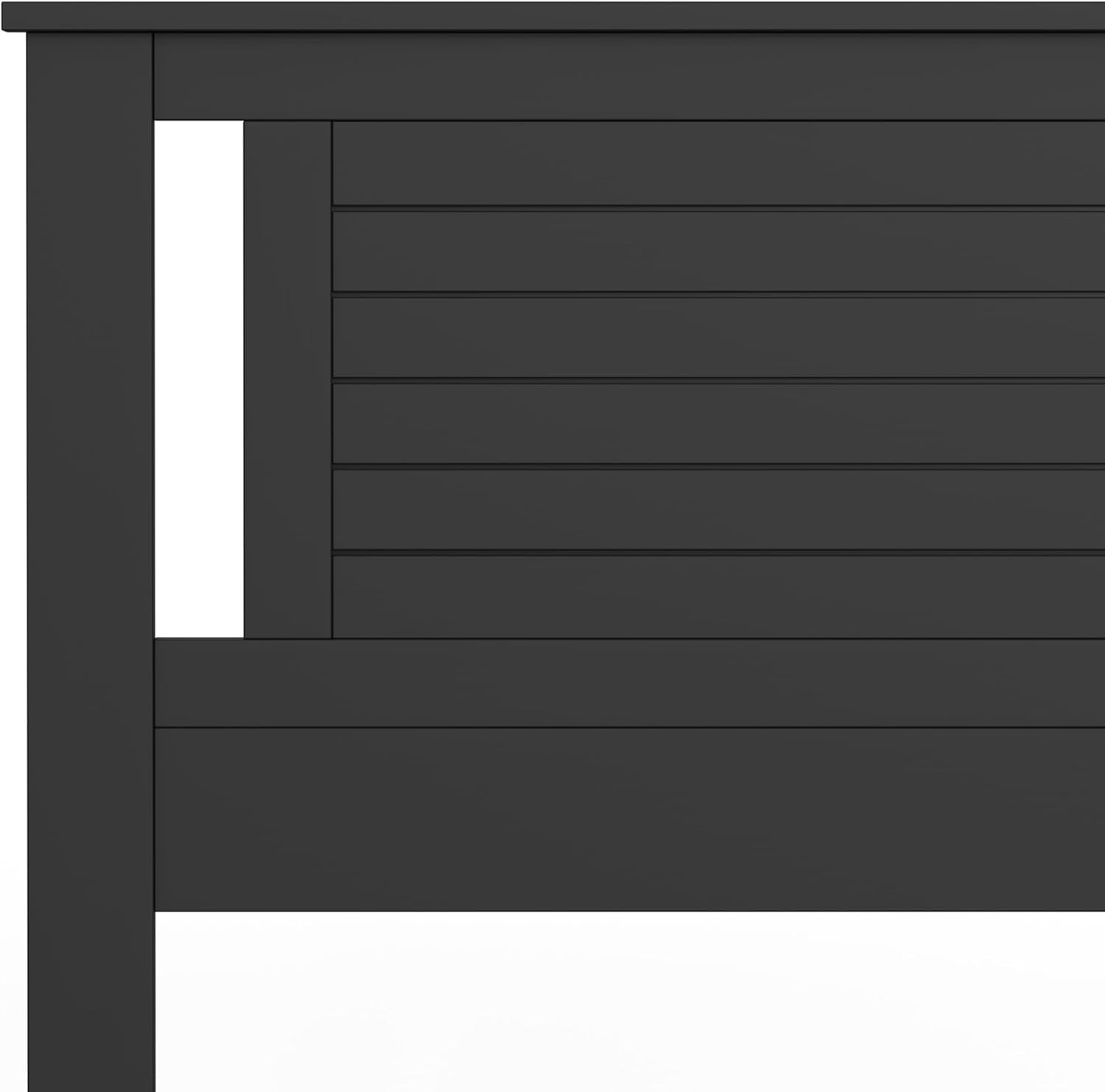 Modern Farmhouse Queen Headboard in Black with Scoring