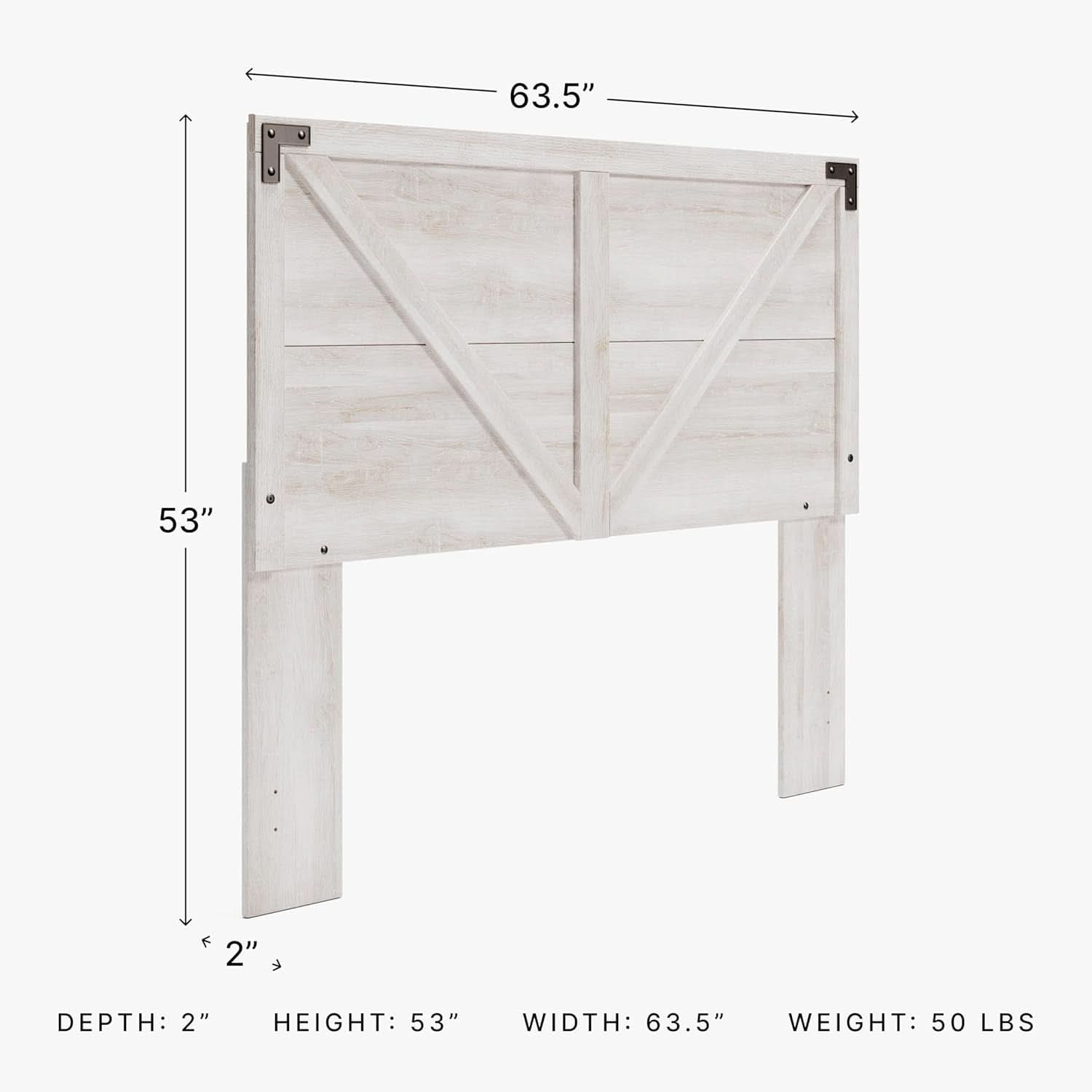 Modern Farmhouse Queen Headboard with Crossbuck Styling