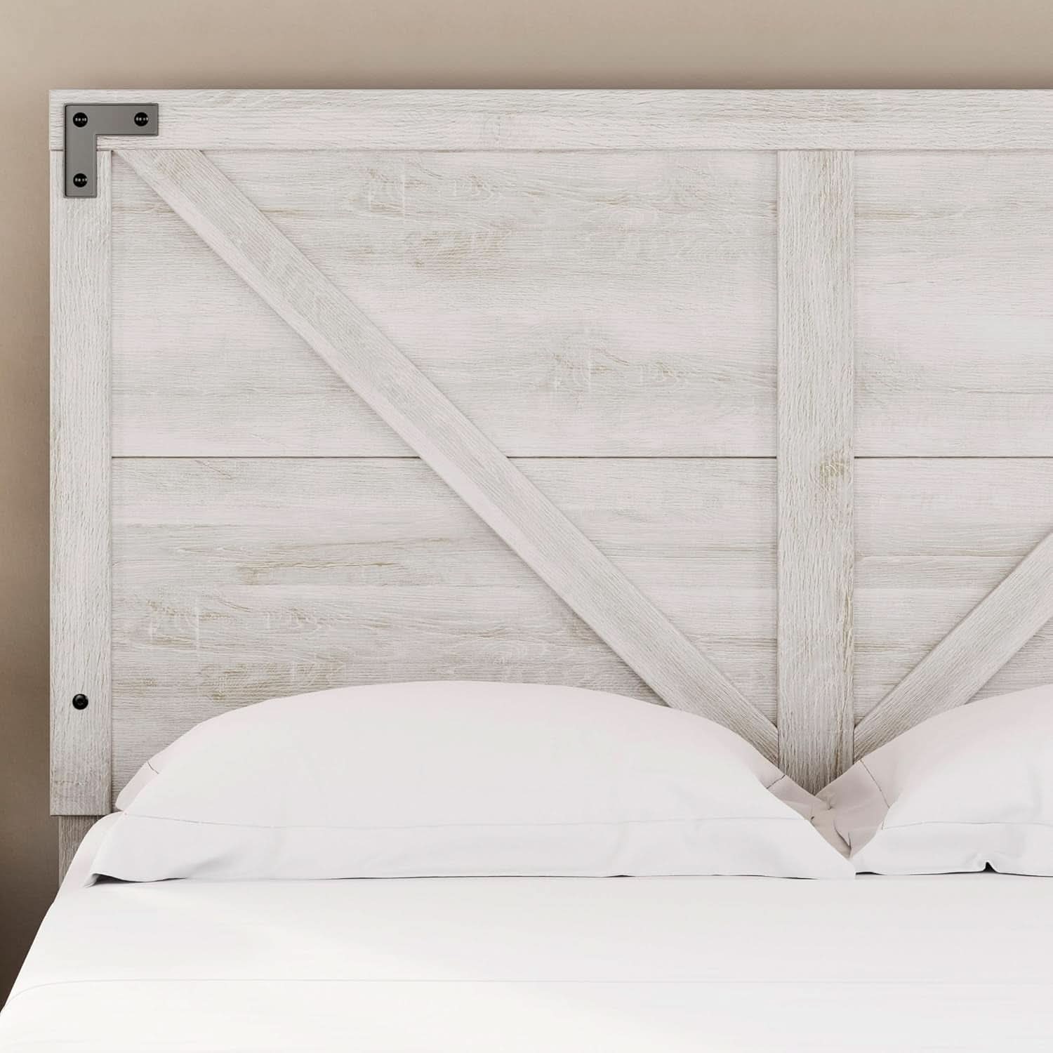Modern Farmhouse Queen Headboard with Crossbuck Styling