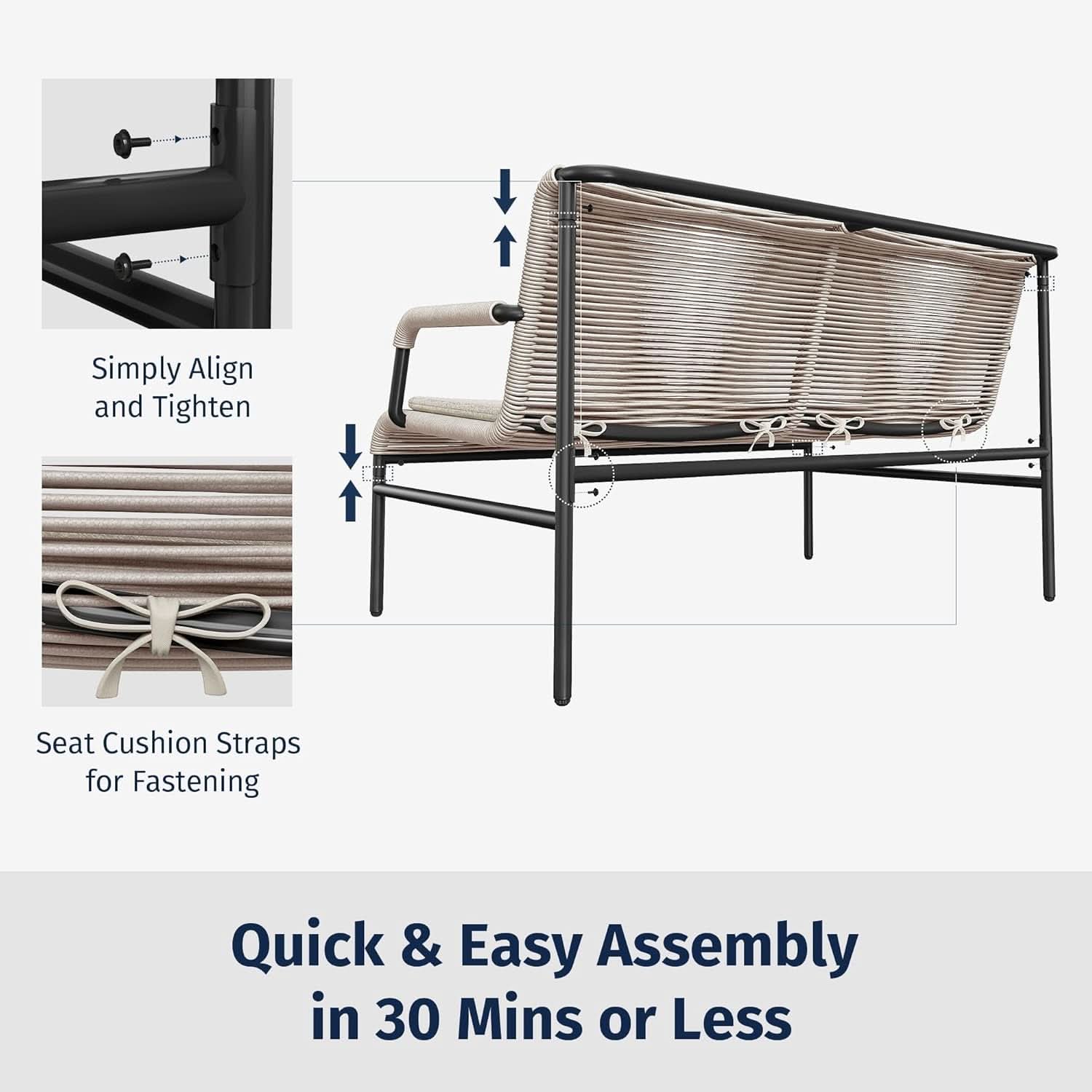 Modern Four Piece Patio Furniture Set for Outdoor Spaces