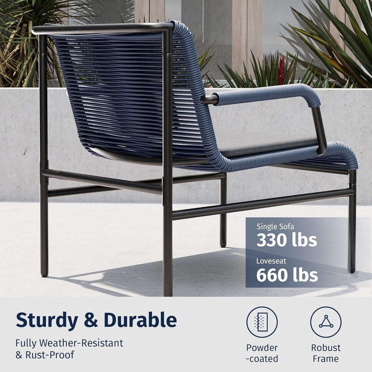 Modern Four Piece Patio Furniture Set with Comfortable Cushions