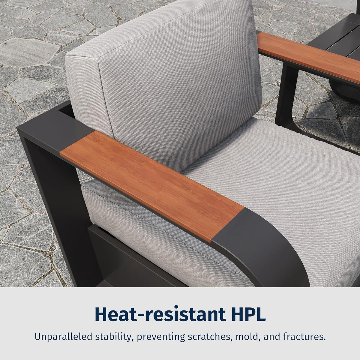 Modern Four Piece Patio Furniture Set with Deep Seating
