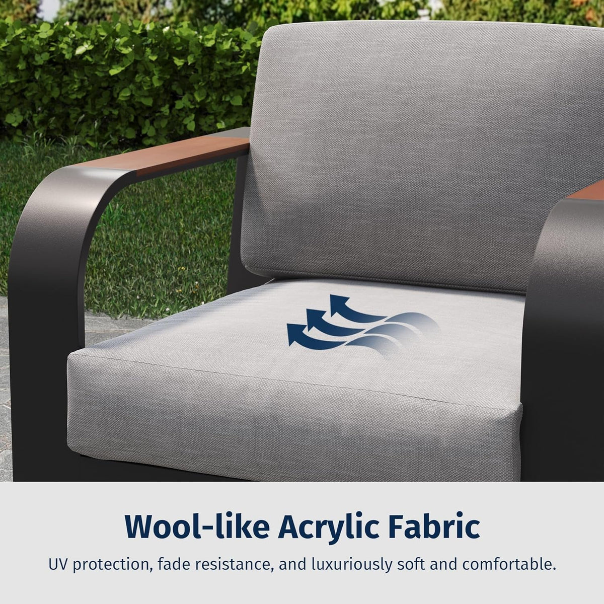 Modern Four Piece Patio Furniture Set with Deep Seating
