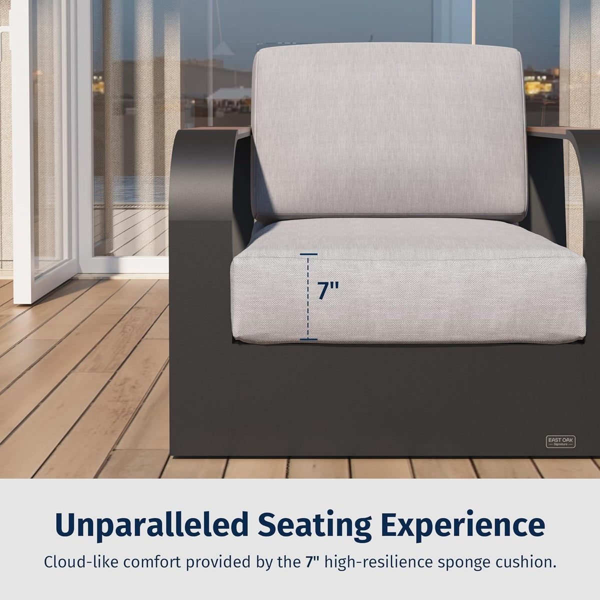 Modern Four Piece Patio Furniture Set with Deep Seating