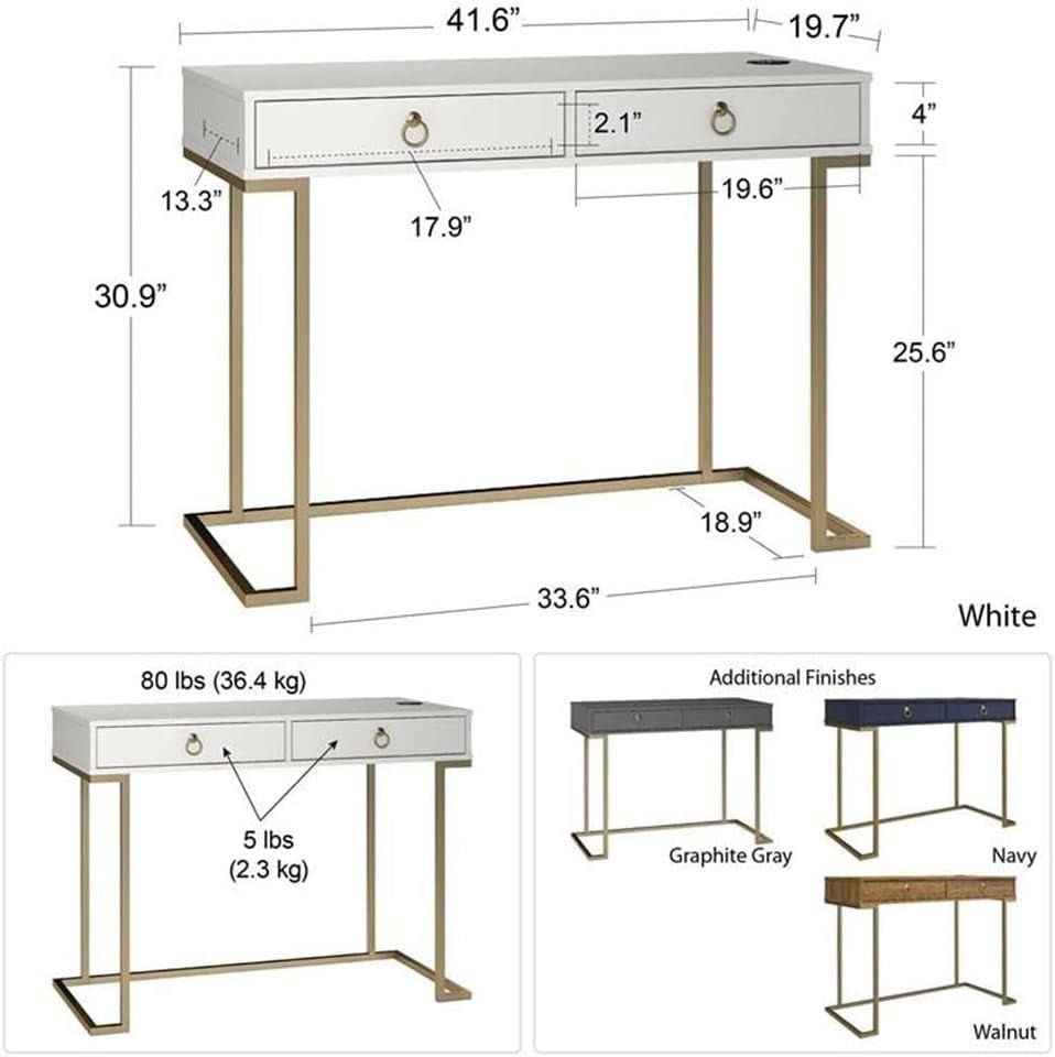 Modern Graphite Grey Computer Desk for Small Spaces