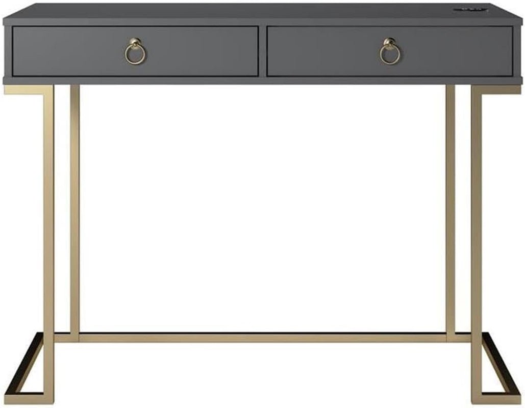 Modern Graphite Grey Computer Desk for Small Spaces