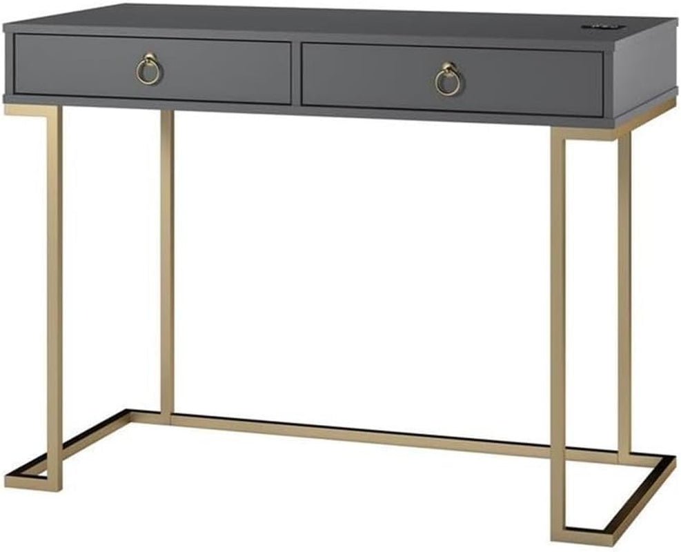 Modern Graphite Grey Computer Desk for Small Spaces