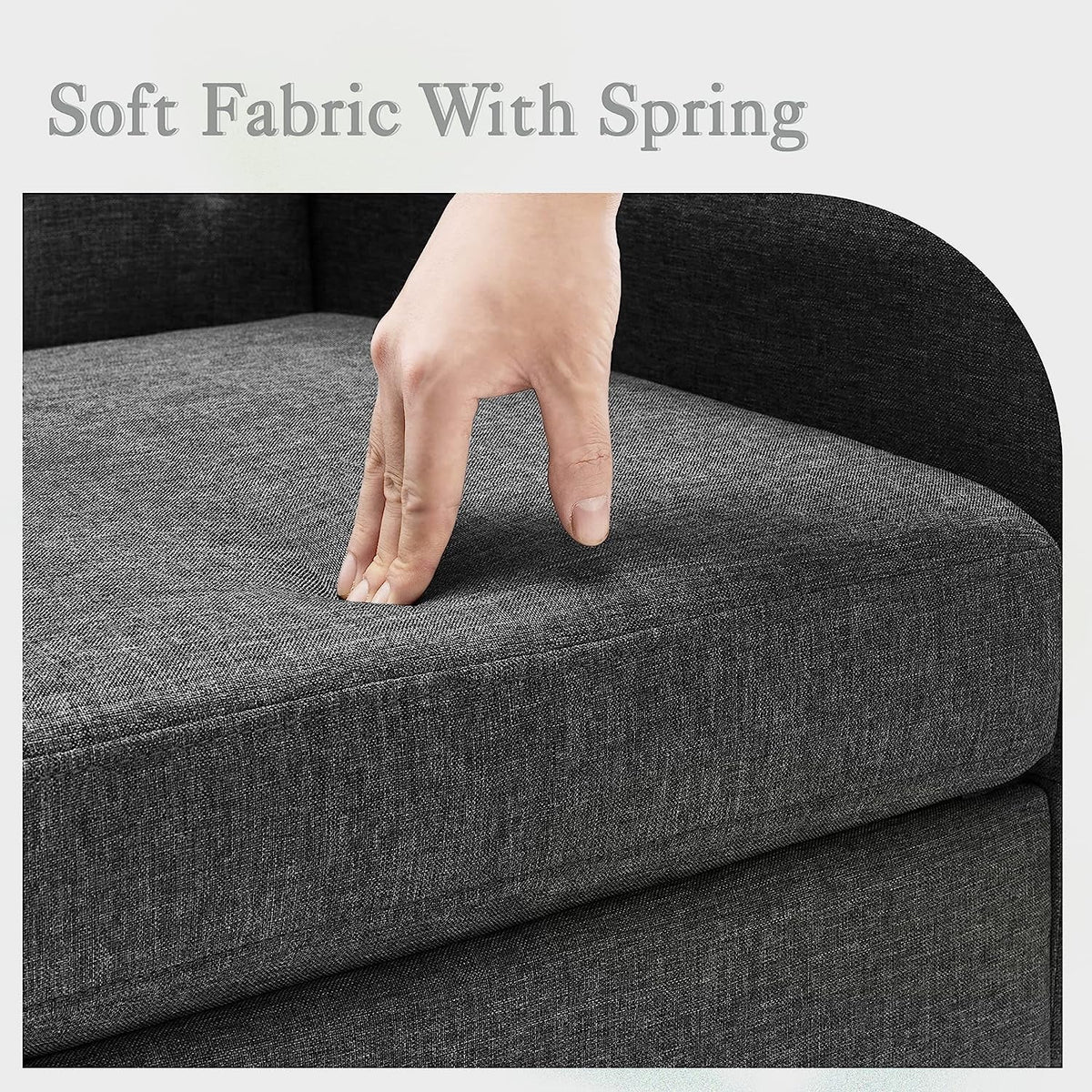 Modern Gray Linen Accent Armchair For Living Room Furniture