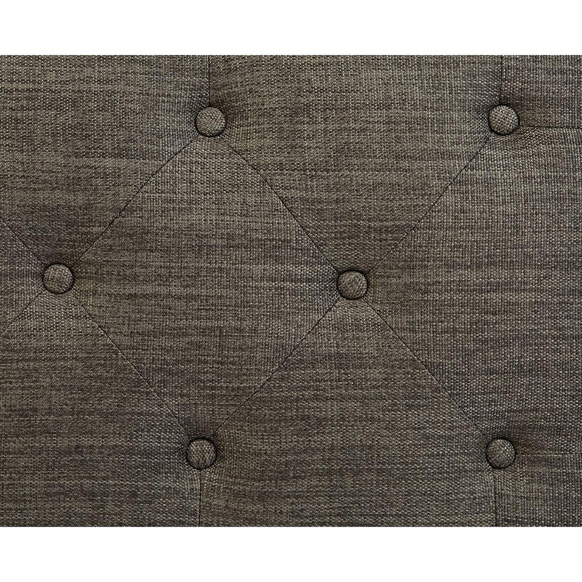 Modern Gray Linen Ottoman With Hidden Storage For Living Room
