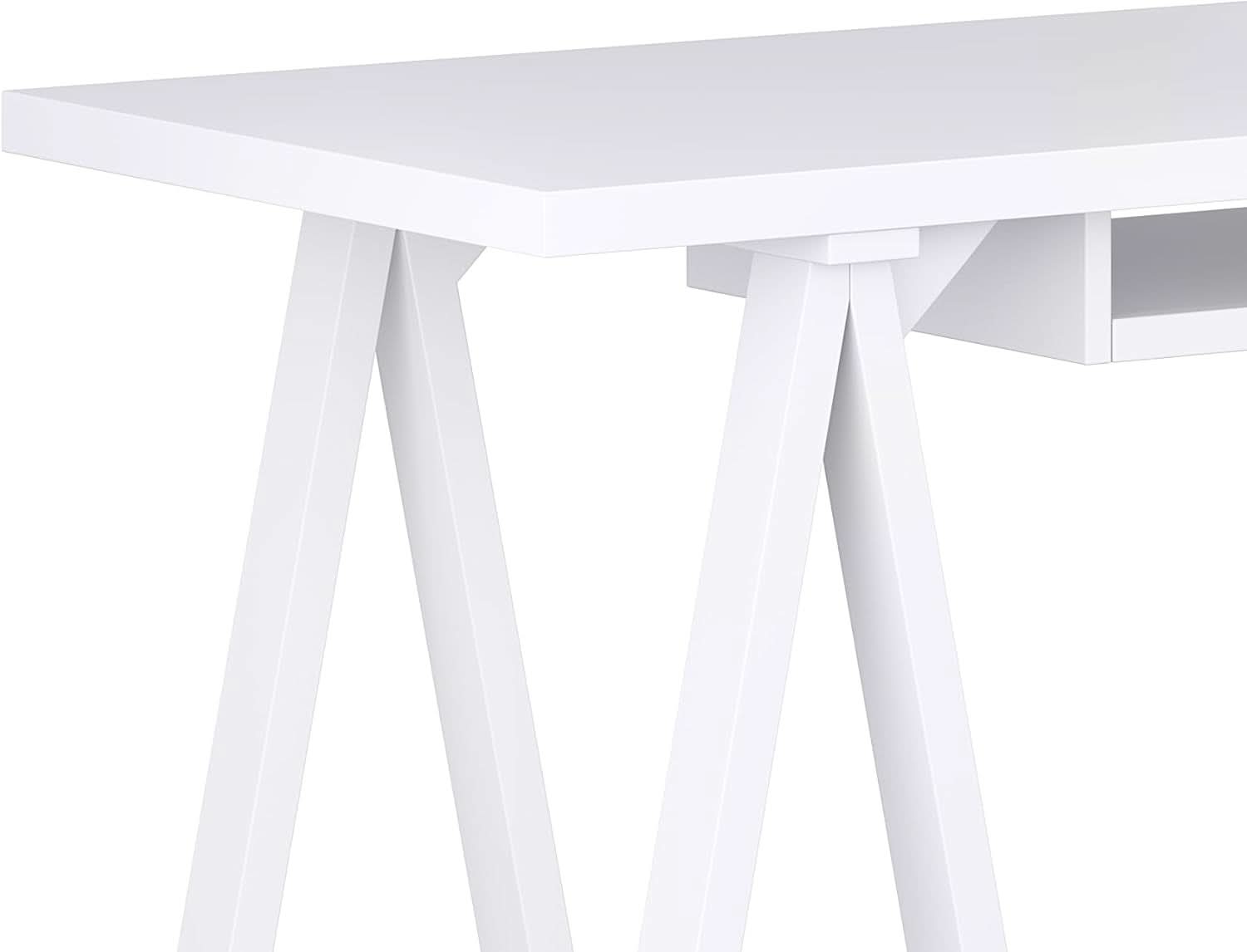 Modern Industrial Solid Wood Writing Desk with Keyboard Tray