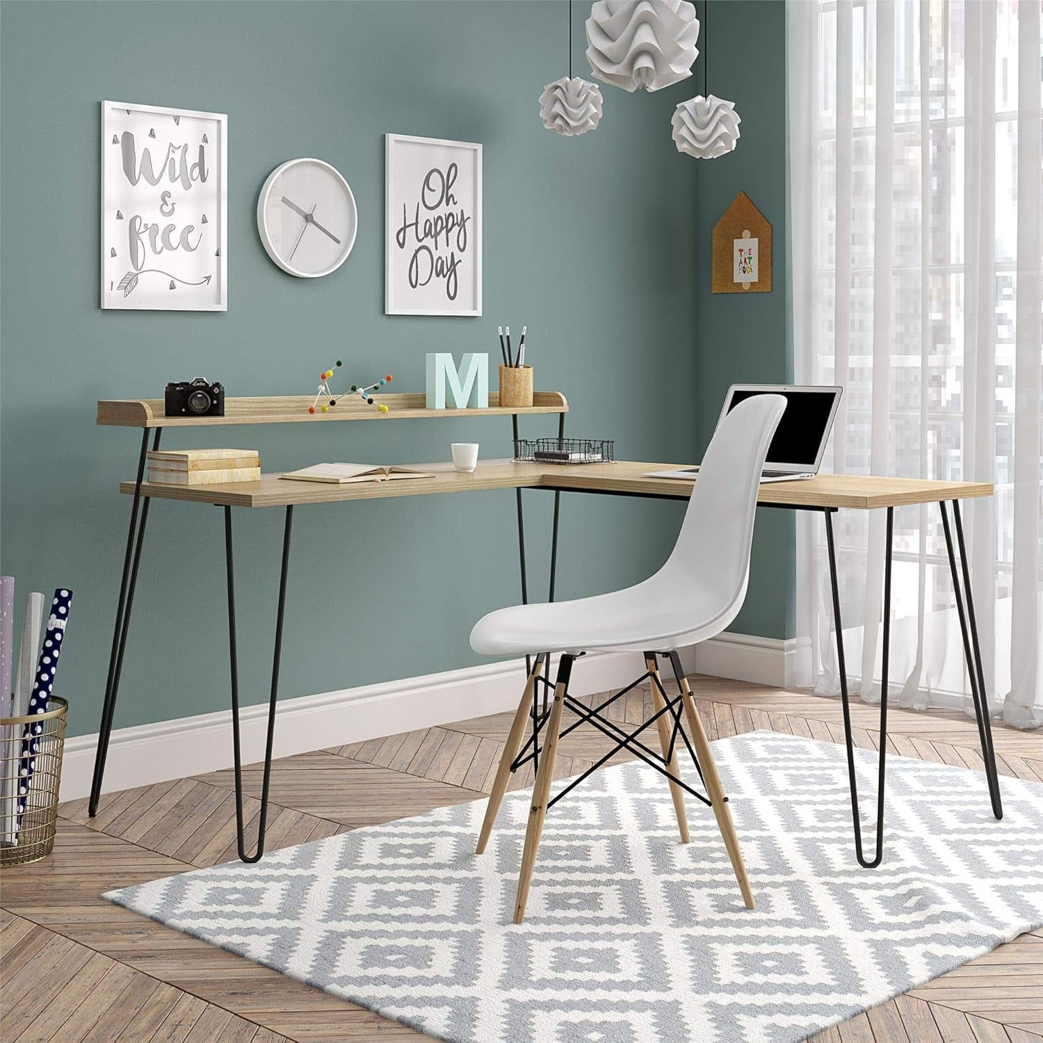 Modern L-Desk with Riser for Stylish Home Office