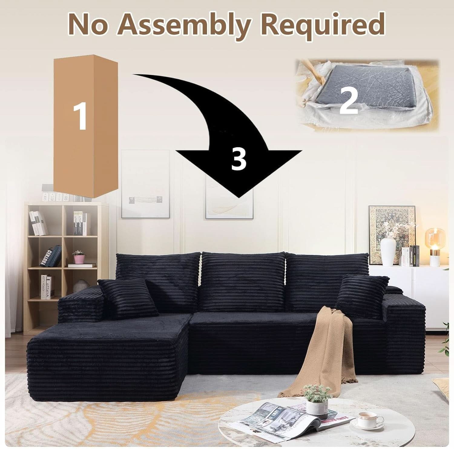 Modern L-Shape Cloud Sectional Couch for Living Room