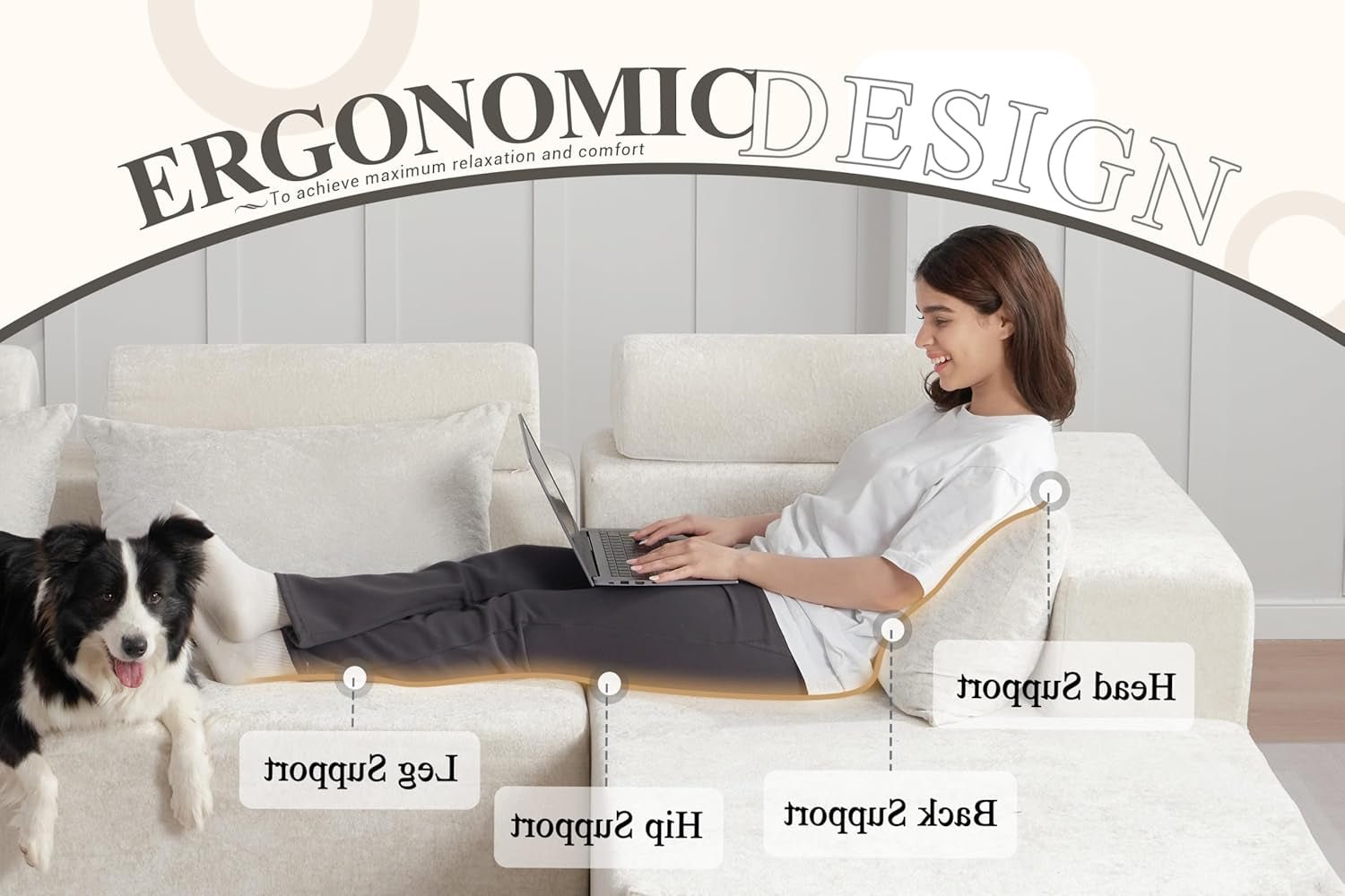 Modern L Shape Sectional Couch With Deep Seating
