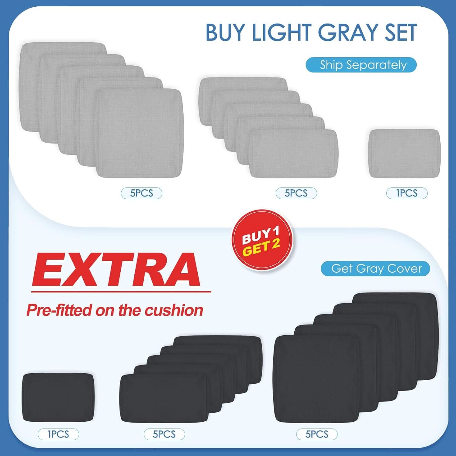 Modern Large Grey Aluminum Outdoor Patio Furniture Set With Fire Pit Table