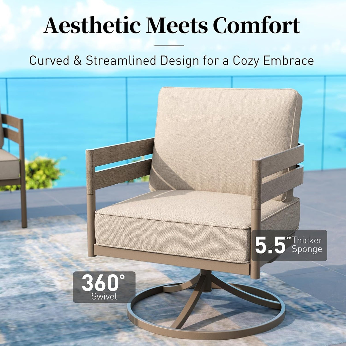 Modern Metal Frame Patio Furniture Set for Outdoor Comfort