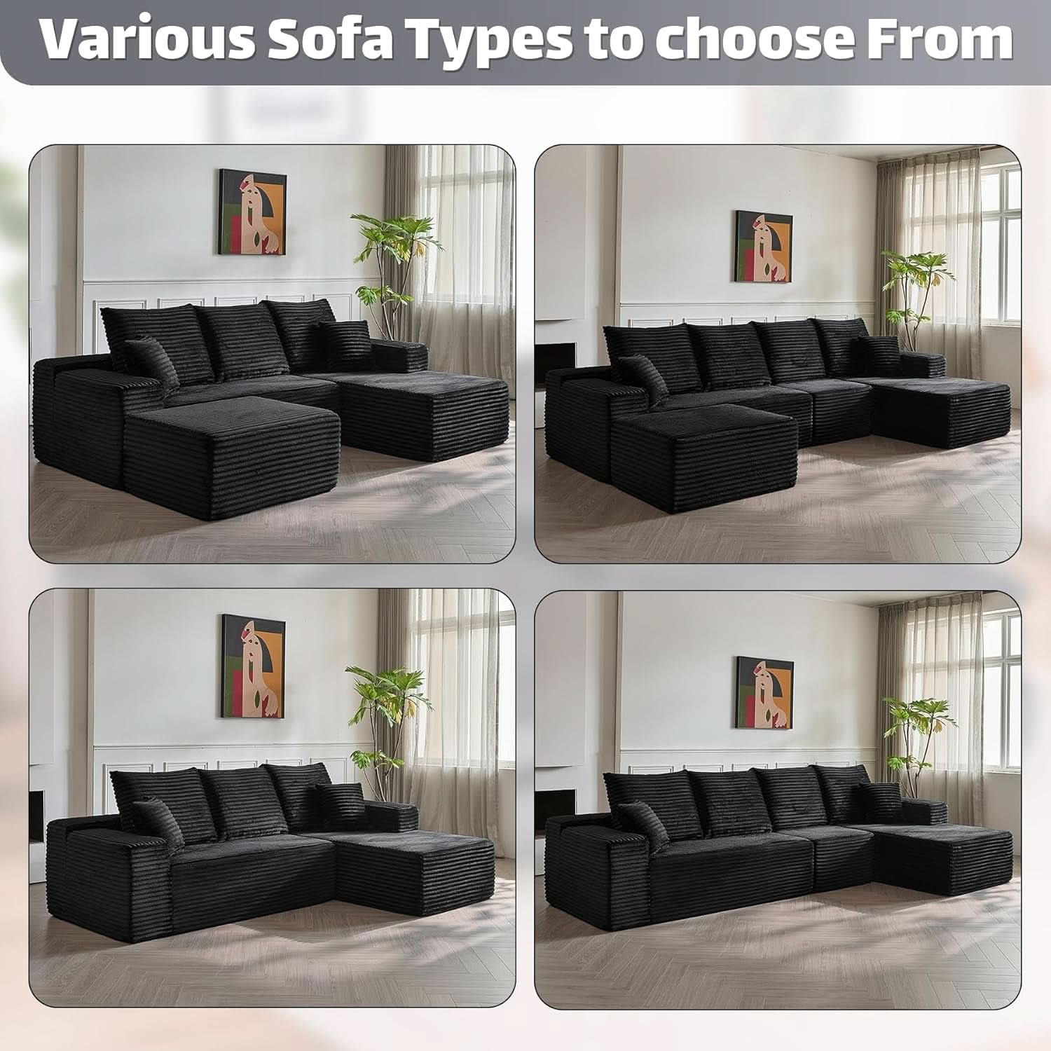 Modern Modular L Shaped Sectional Sofa for Living Room